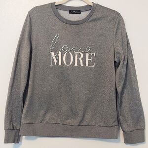 Love More Womens Sweatshirt In Gray By Ontwelfth Size Small